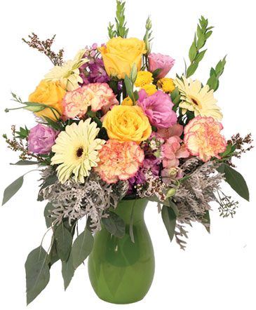 Gleefully Golden Flower Arrangement in Monroe, NC | MONROE FLORIST & GIFTS